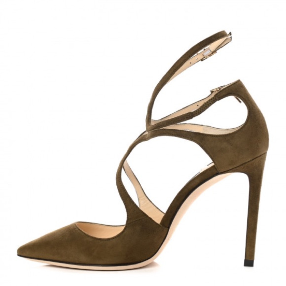 Jimmy Choo Lancer 100 | size 41 olive suede
